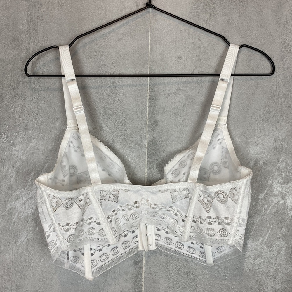 Free People Ivory Lace Underwire Bustier Longline Bra - Picture 4 of 10